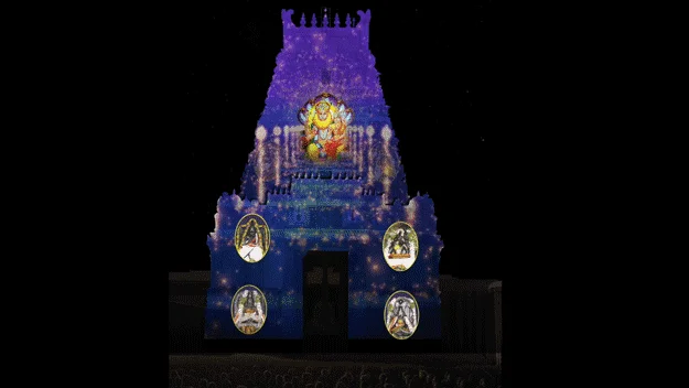 3D projection mapping at temples