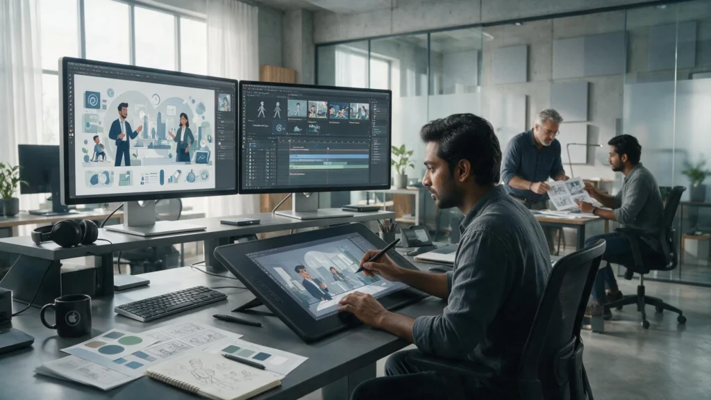 AI-powered animation video production in Hyderabad for whiteboard, 2D animation and product demo videos