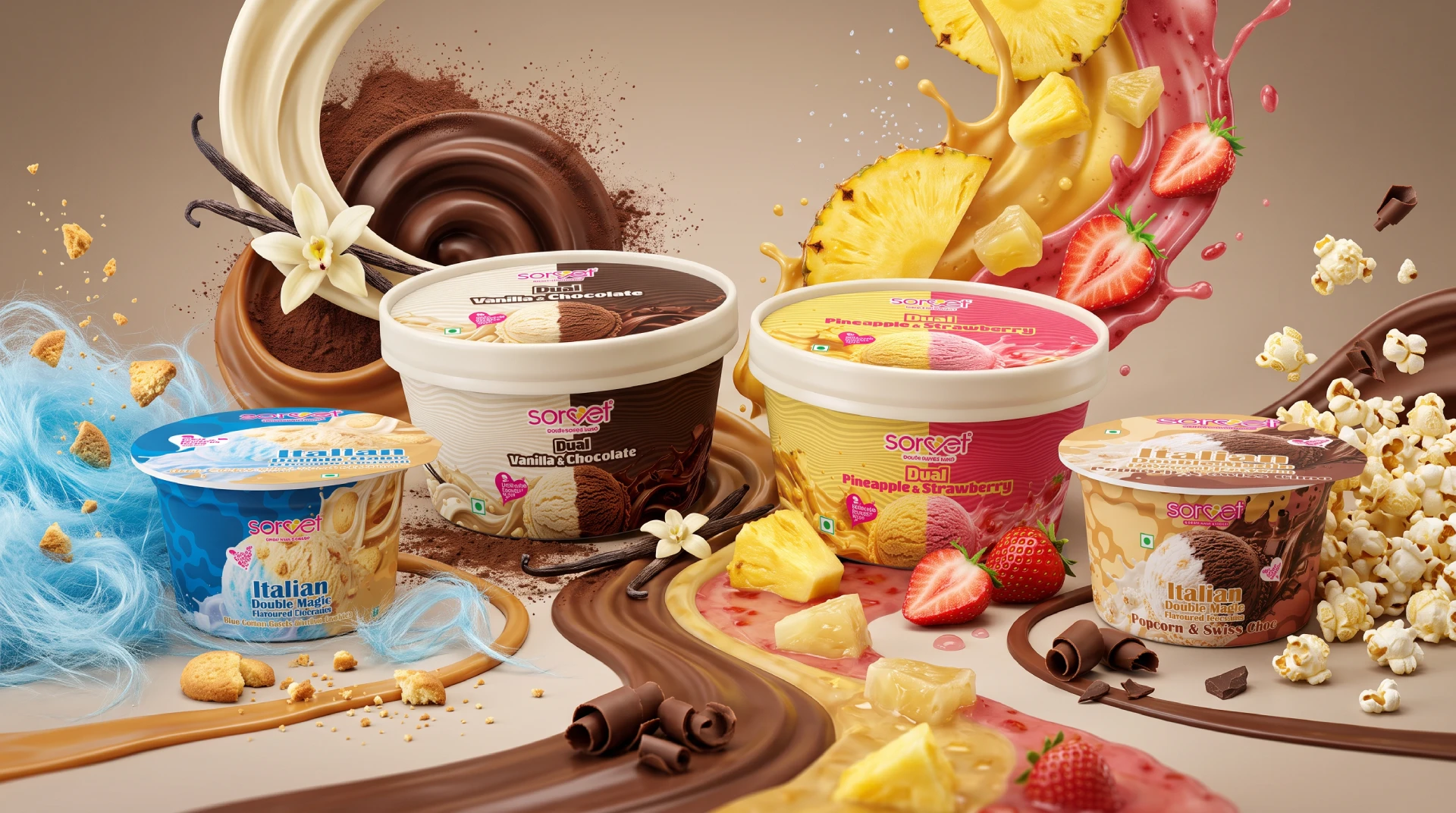 Sorvet Vanilla and chocolate Package